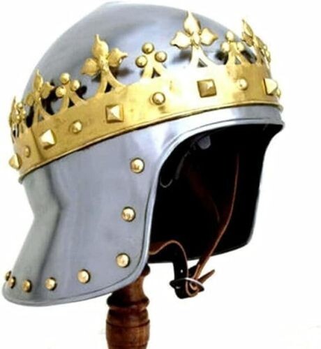 Medieval Monarch Knight King Richard Lionheart Two Tone Crown Helmet Armor - Picture 1 of 13