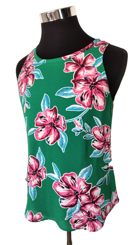 Blusa Hawaiana Van Heusen Para Mujer Talla M Multicolor Tropical Floral Sin Mangas - Imagen 13 de 17