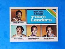 1975 TOPPS BASKETBALL #279 PACERS TEAM LEADERS EX-MINT+ GEORGE McGINNIS