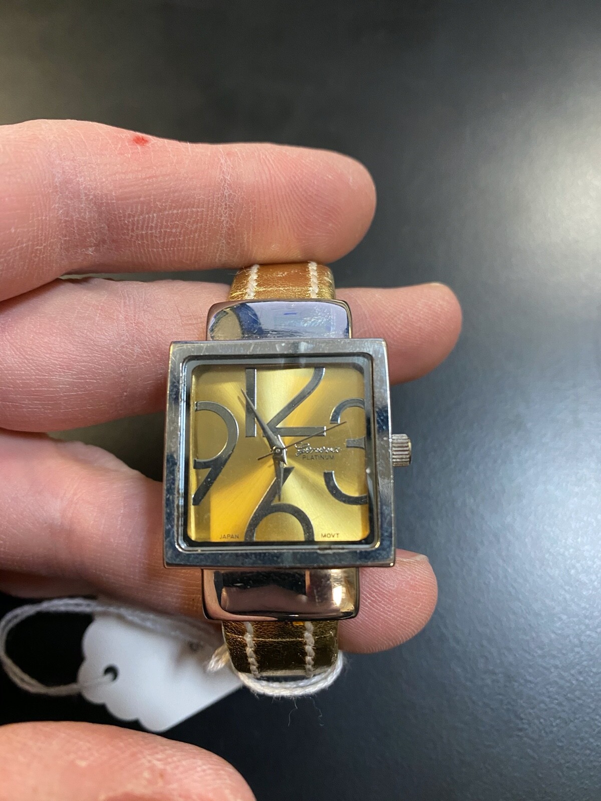 Ladies Geneva Platinum White Cuff Wrist Watch 7002 Pre-owned A4 ...