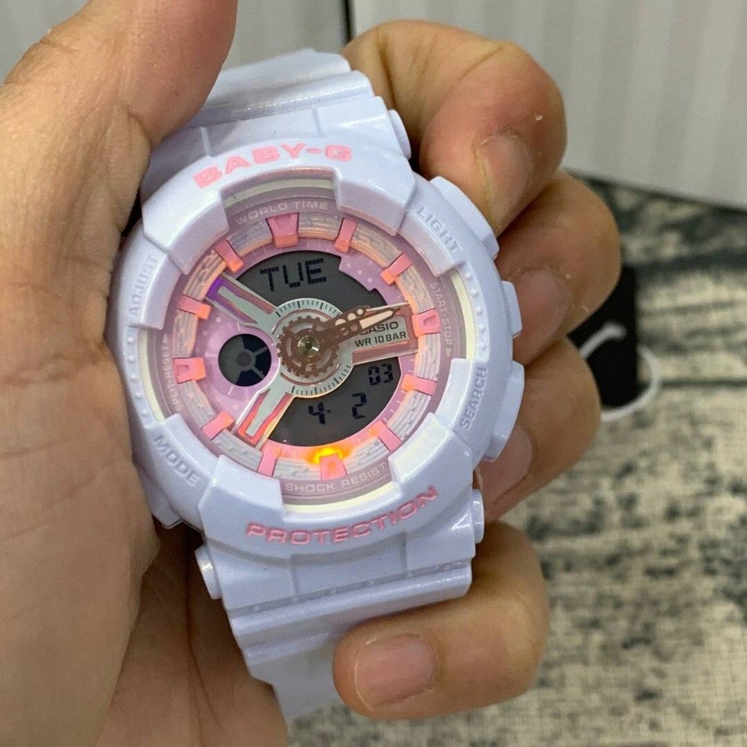 Casio Baby-G Futuristic Holographic Light Blue Resin Band