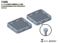 ETmodel T-030-T_037 0.7-2.5mm Hexagonal rivet (240 pieces）