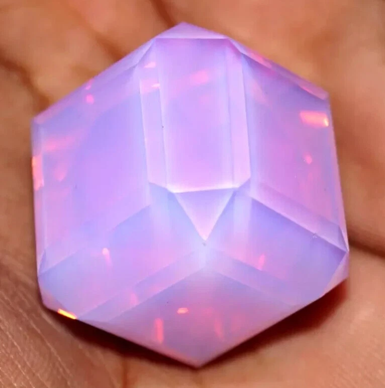 AAA+ Large Pink Opal Box 97.20 Ct. Cube Cut Loose Gemstone for Ring & Pendant - Image 3 of 4