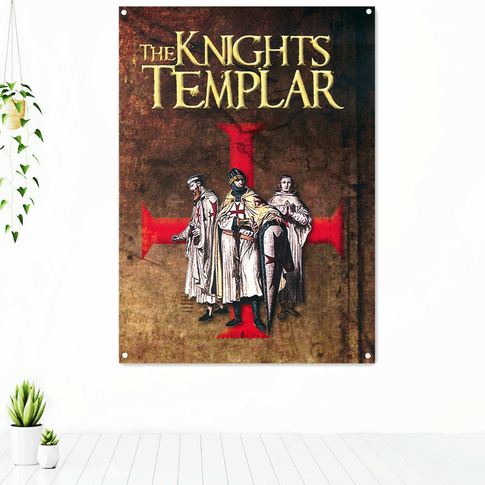 Knight Templar Banner Tapestry Christ  Armor Warrior Poster Flag indoor Decor