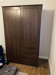 drawers ikea wardrobe double dark wood