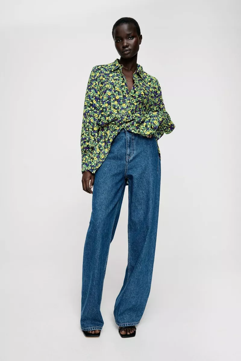Zara blue shirt women's cheap
