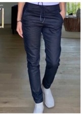 Pantalones Bevy Flog Azul Marino Estampado de Serpiente Shely Talla 28
