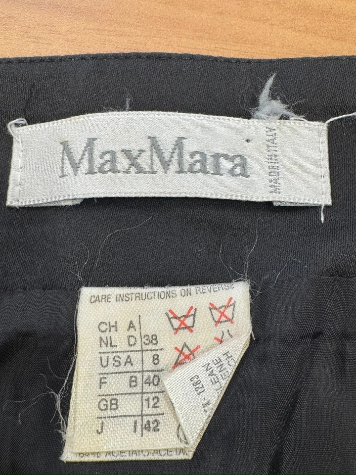Falda lápiz recta midi negra 100 % algodón Max Mara para mujer talla 8 Foto 3 de 4