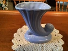 Vintage McCoy Cornucopia vase sky blue 6 1/2"