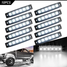 10x White 6 LED Side Marker Clearance Lights Waterproof for Trailer Truck RV