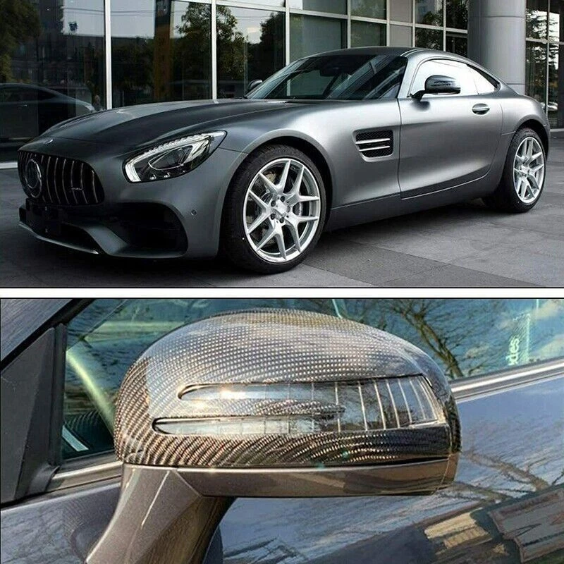 Cubierta de espejo retrovisor de fibra de carbono real para Mercedes Benz AMG GT R172 SL SL SLC SLS R231 Foto 2 de 4