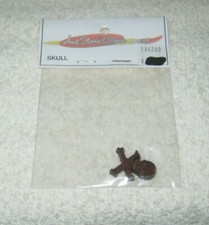 Craft - Miniature Wooden Embellishment -Shape - Skull  Bones - New Package