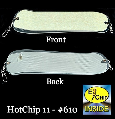 PRO-TROLL HotChip 11" #610 Glow & Silver Tape auf transparenter Klinge - Neu