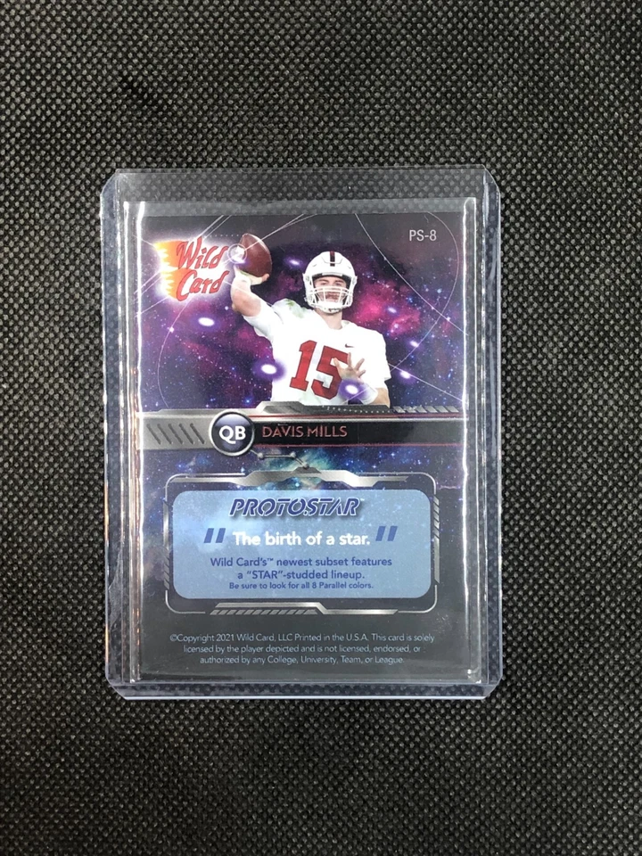 RARE ROOKIE CARD!! DAVIS MILLS - 2021 WILD CARD ALUMINATION - PROTOSTAR #'d /7 - Image 2 of 3