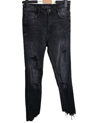 Zara Jeans Noir Femme Denim Destroy Skinny Slim Occasion remise Bonne Qualité Taille 38