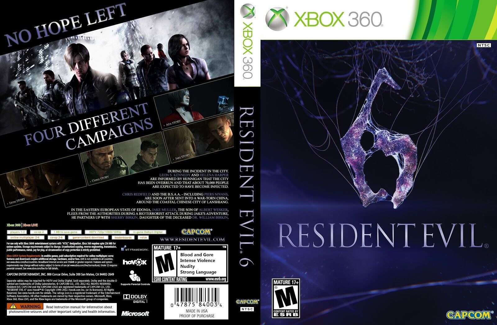 Resident Evil 6 Xbox360 Lacrado- Mídia Física - Escorrega o Preço