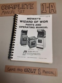 Original Arcade Manual: WIZARD OF WOR - MIDWAY - 1981 -  FREE SHIPPING