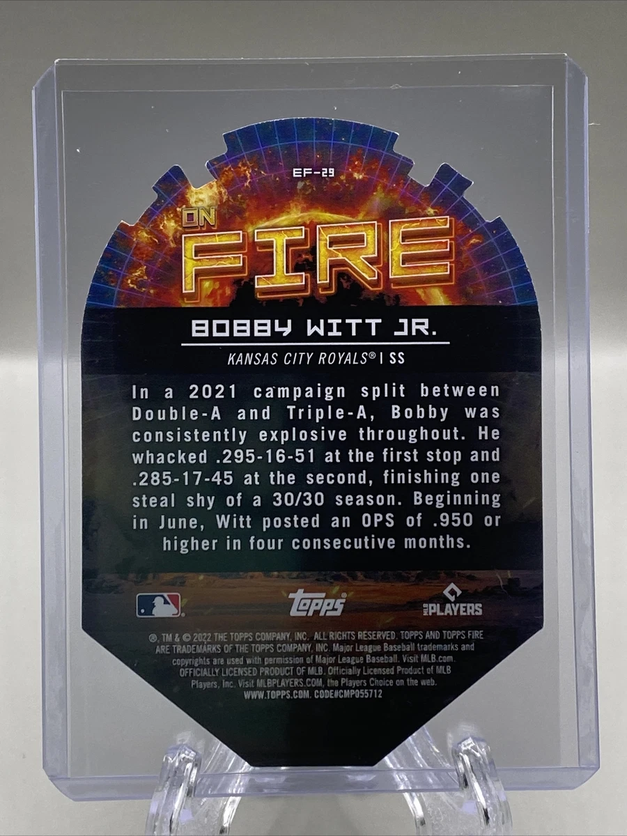 BOBBY WITT JR. 2022 Topps Fire RC Die-Cut On Fire Insert Gold