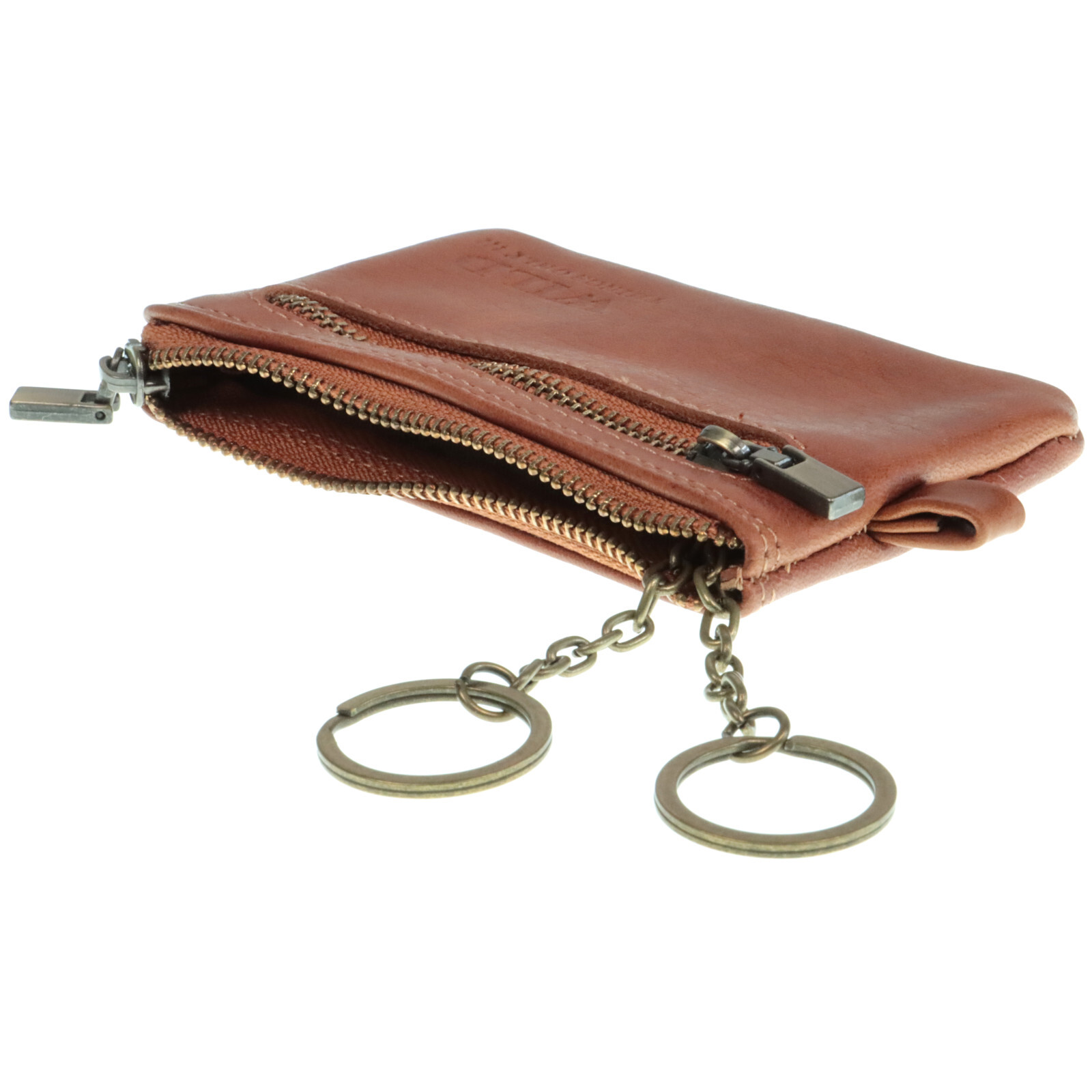 Myshopx Schlüsseletui Echt Leder - Braun, 11,5x6,5 Cm, Mit Schlüsselring