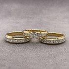 18ct Yellow Gold with Princess and Baguette Diamond Ring Set Preloved VAL $7000