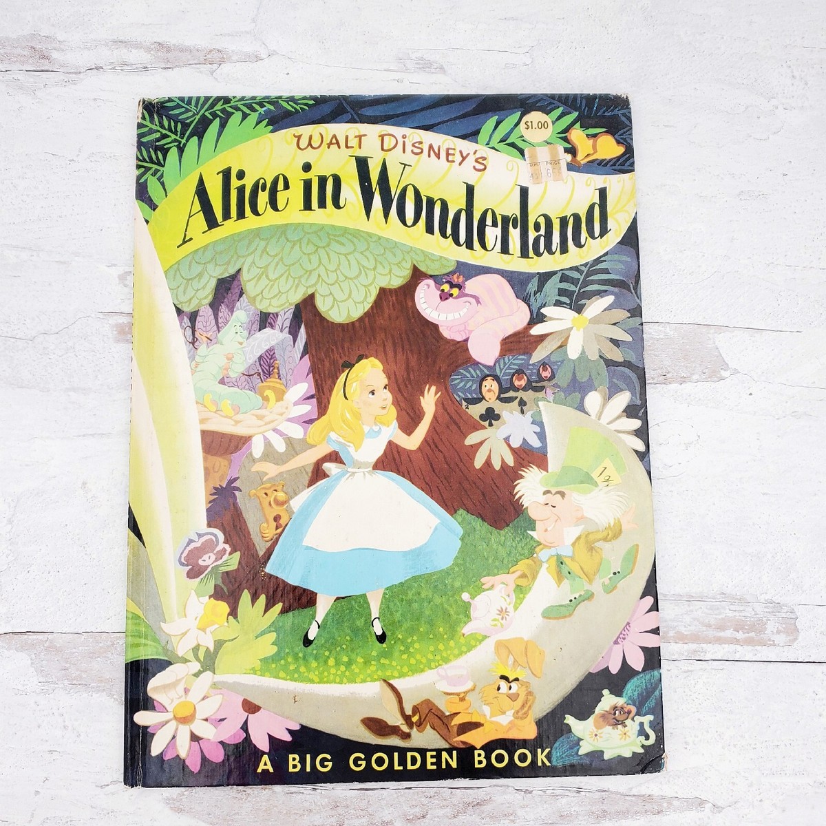 Vintage 1974 Walt Disneys Alice in Wonderland Big Golden Book