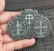 St BENEDICT Auto Car Visor Clip Protection Medal Medalla San Benito Carro Coche