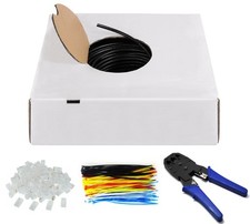 Goobay Kit Matassa U/UTP Cavo Cat.6 CCA 305m Fascette e Plug RJ45