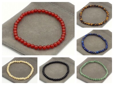 Handmade 4mm Crystal Healing Chakra Gemstone Bead Bracelet