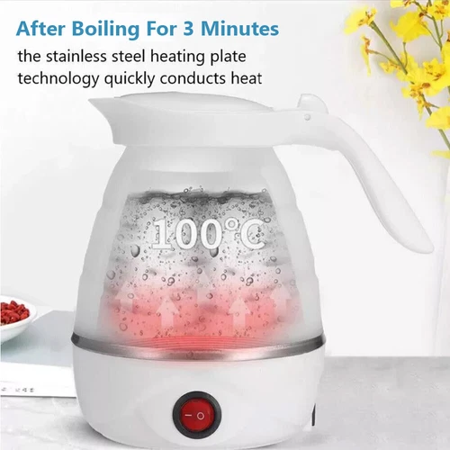 600ML Portable Collapsible Electric Water Kettle for Travel, Camping & Caravan - Picture 8 of 14