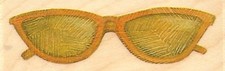 SUN GLASSES K Company Wood Mounted Rubber Stamp by Inkadinkado New