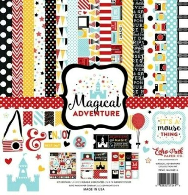Mouse Dream Adventure Magic Smile Believe Echo Park Scrapbook Page Kit 12 x 12