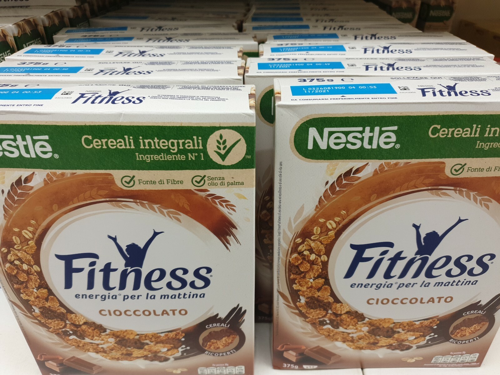 10 pacchi di Fitness CEREALI integrali CIOCOLATO 375GR
