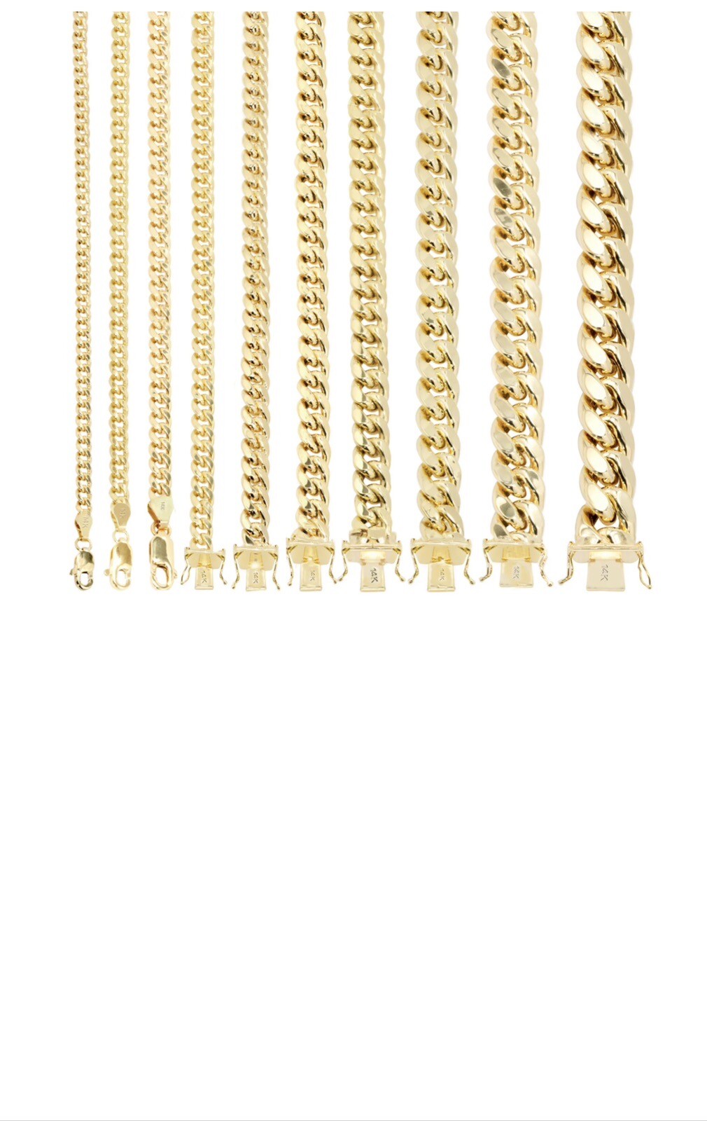 Men's 14k Yellow Gold Miami Cuban Link Chain Box Lock Necklace Solid