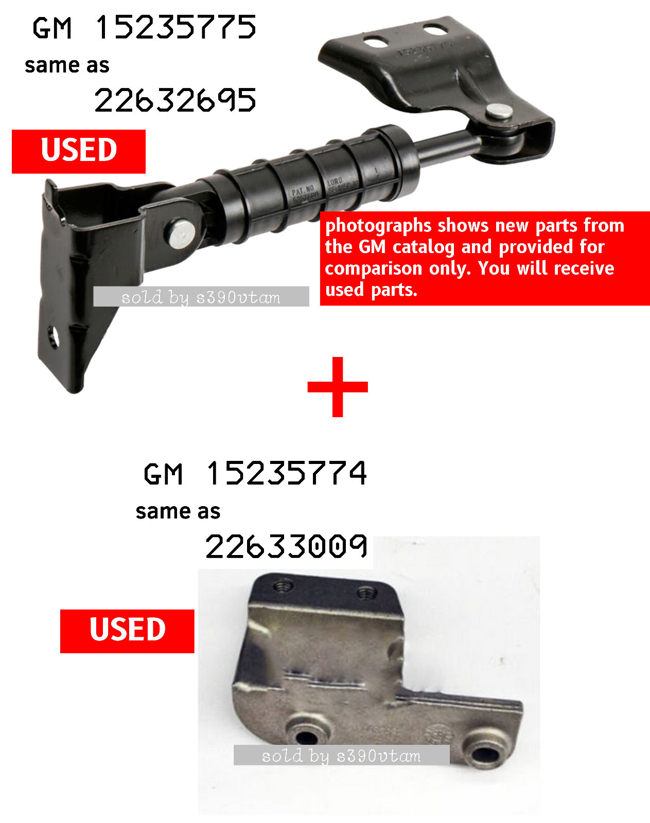 set used 15235775/22632695 snubber (engine mount) + 15235774/22633009