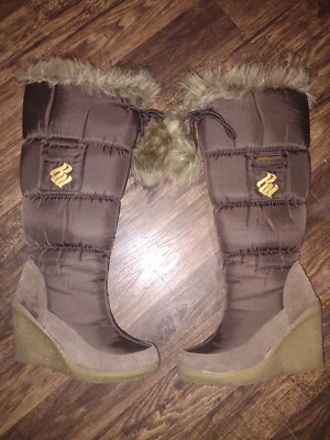Roca wear BROWN FUR GOLD boots women US size 9 NINE