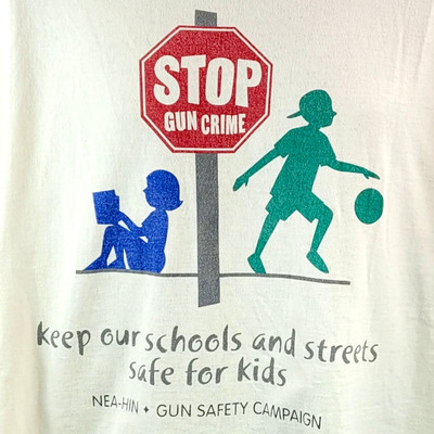 NEA HIN School Americans for Gun Safety Campaign XL Cream T Shirt Retro Tee