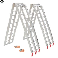 For Pickup Trucks Bed 2 × Aluminum Ramp 1500 LBS Foldable Loading Ramps