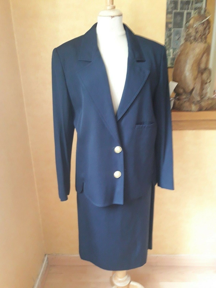 Tailleur Vintage Valentino - Veste + Jupe, Taille 38 (FR) / 42 (IT), Couleur Corail, Coton