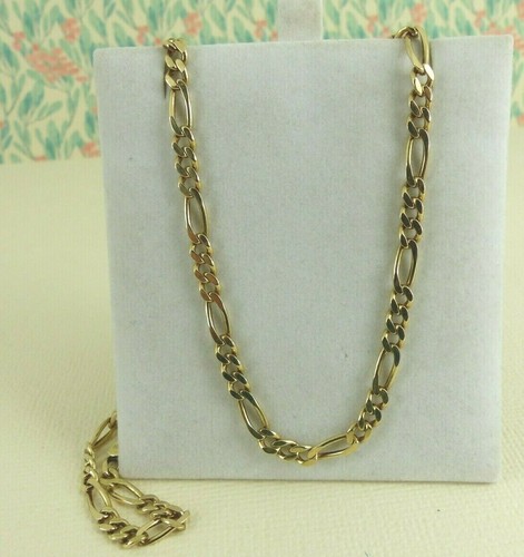 9ct Gold Figaro Chain Solid Link 