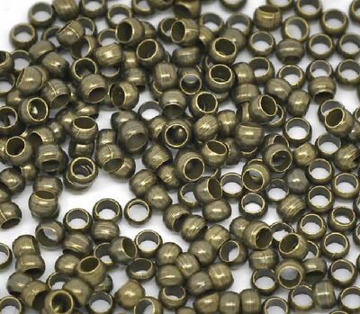 3 mm Quetschperlen bronze, 50 Stück 