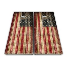 Distressed United States Flag Cornhole Decal Cornhole Vinyl Wrap Set
