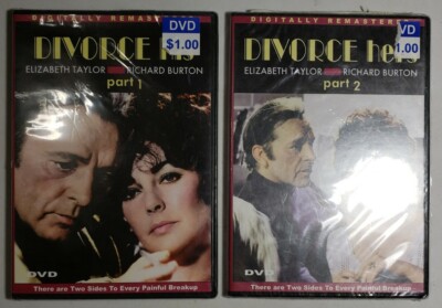 Vintage Divorce His, Part 1 & 2 Slim Case (DVD, 2004) Elizabeth Taylor Burton
