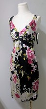 David Meister Silk Blend Dress Charmeuse Empire Ruched Floral NWT 6