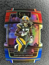 2021 Panini Select - Concourse Davante Adams #14 Red & Blue Prizm Die-Cut