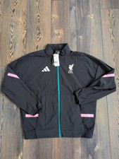 Adidas Liverpool Football Soccer Track Anthem Jacket JZ0138 sz L Black, Pink