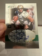 Drew Brees 2001 Sage Hit Foil Rookie Card Auto Foilboard RC RARE Autograph. rookie card picture