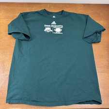 Ohio Bobcats Shirt Mens Extra Large Green Short Sleeve Football Adidas