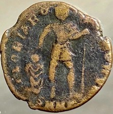 Ancient Roman Coin 364-375 AD Valentinian I Emperor Dragging Captive Genuine