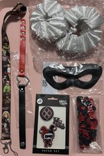 Lote de 6 parches accesorios Harley Quinn puños gargantilla cordón máscara botones