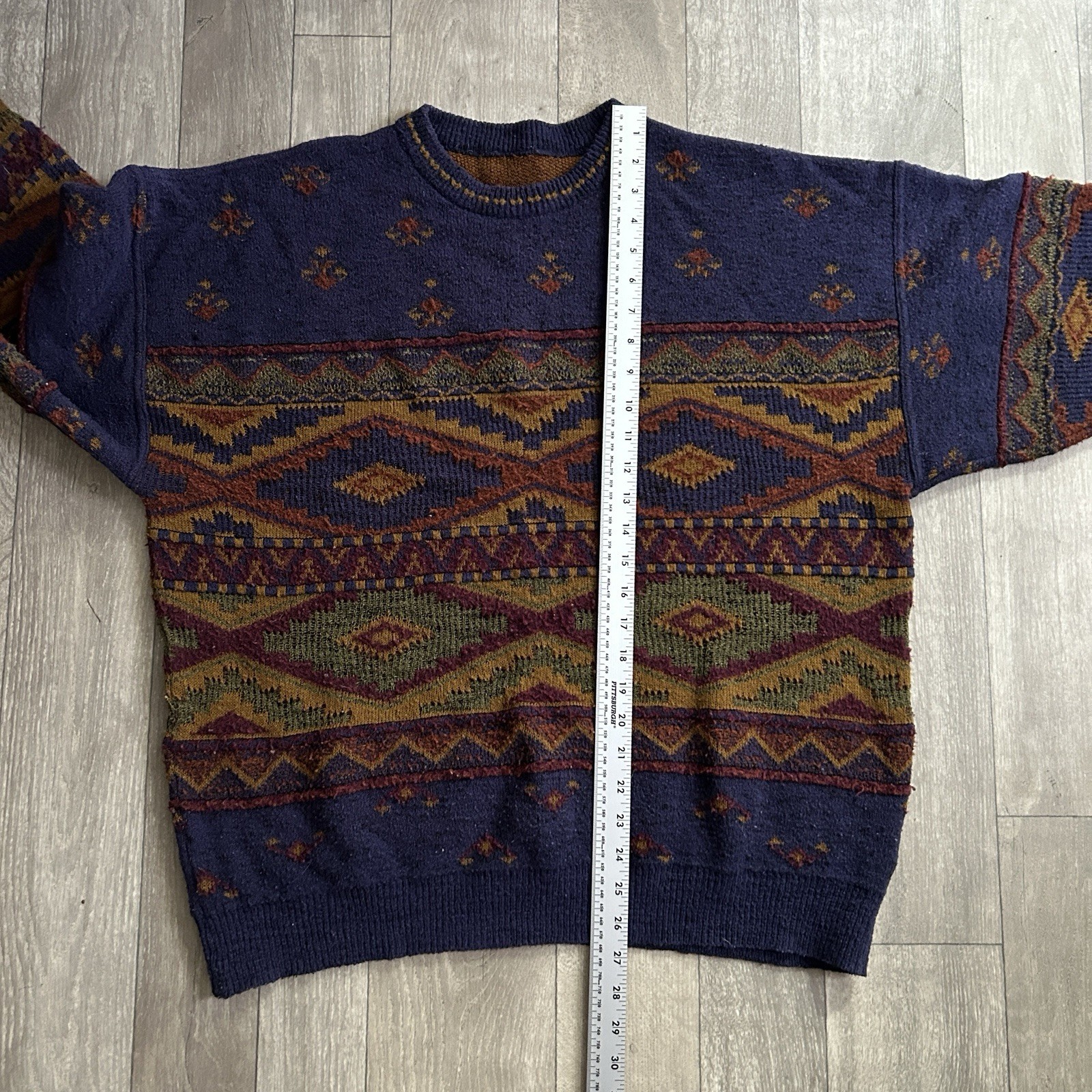 Vintage Wool Aztec Pattern Sweater Heavyweight Kn… - image 5
